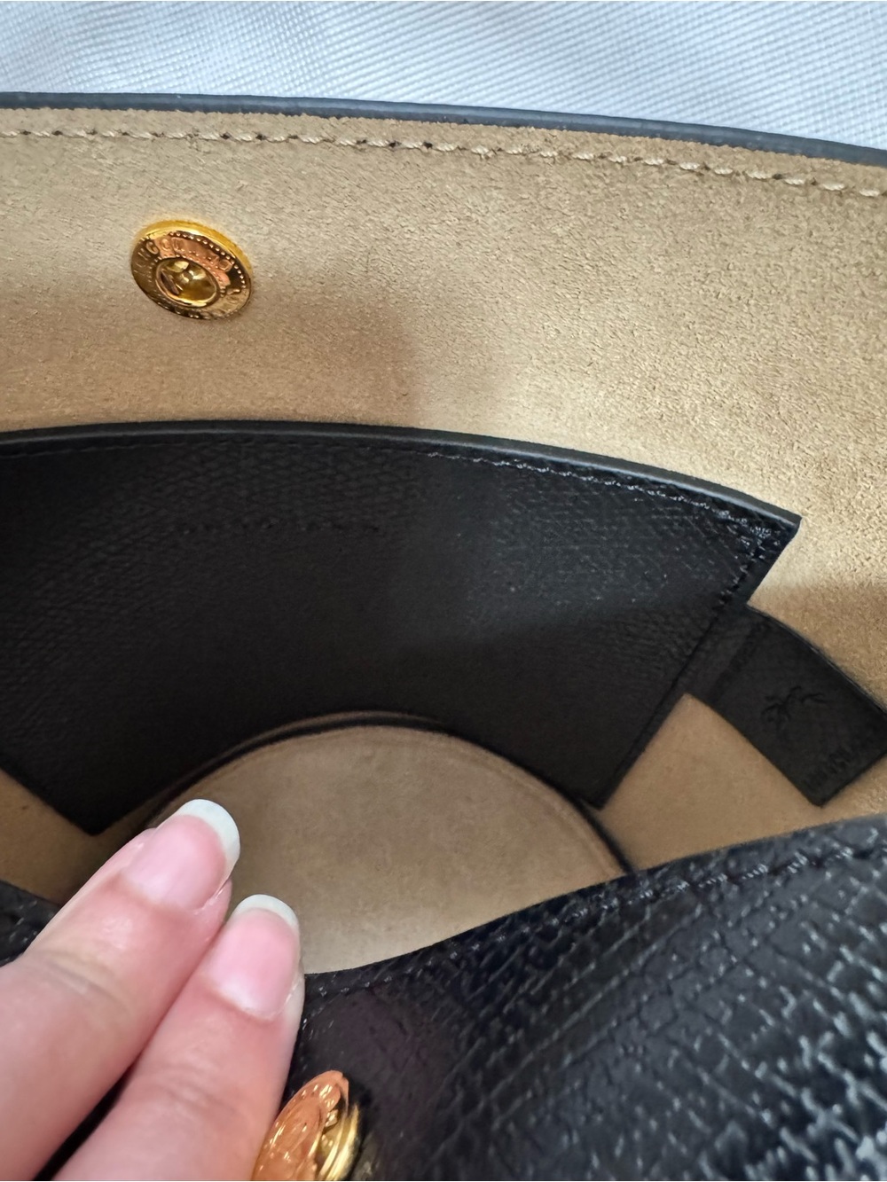 LONGCHAMP BUCKET BAG black Leather Bucket Bag with Top Handle - Picture 4 of 6